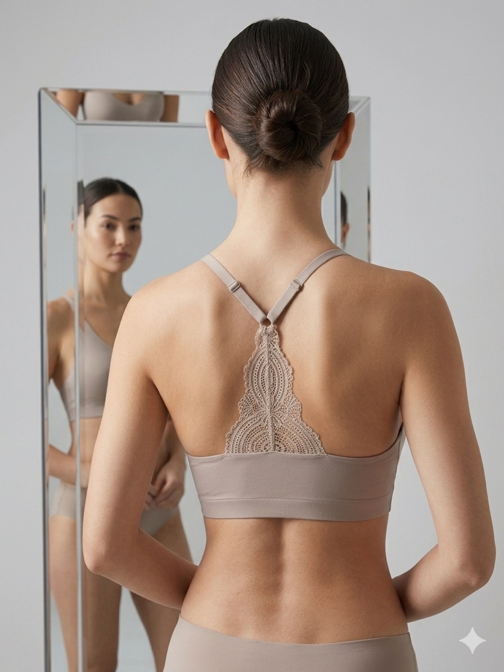 Soma Embliss Lace Racerback Bralette Size Small, Grey